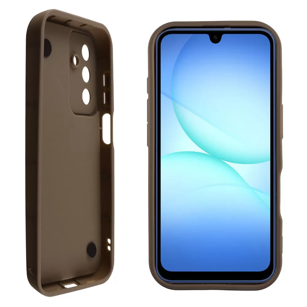 VOLTE-TEL SILICON TPU WITH STRAP ΘΗΚΗ SAMSUNG A17 4G A175/A17 5G A176/M17 5G M176 6.7in  FULL CAMERA PROTECTION BROWN WITH WHITE - Image 4