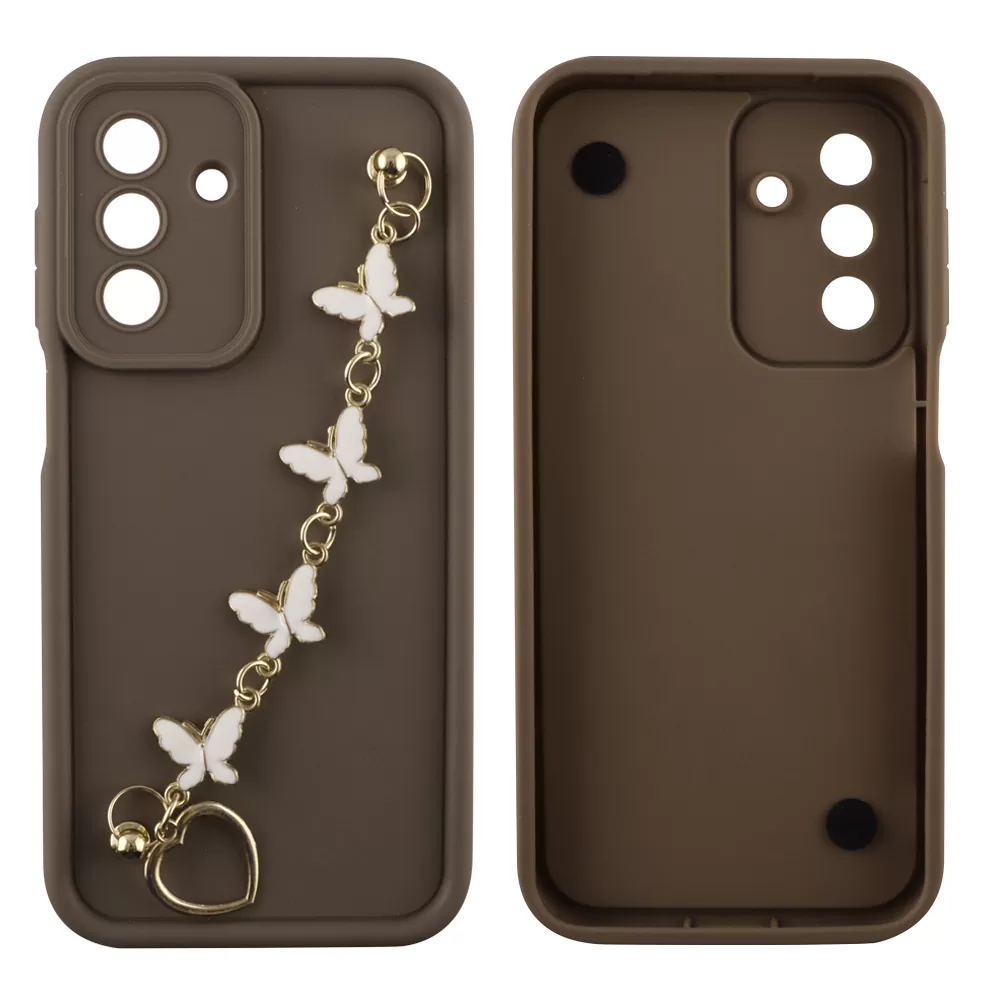 VOLTE-TEL SILICON TPU WITH STRAP ΘΗΚΗ SAMSUNG A17 4G A175/A17 5G A176/M17 5G M176 6.7in  FULL CAMERA PROTECTION BROWN WITH WHITE - Image 3