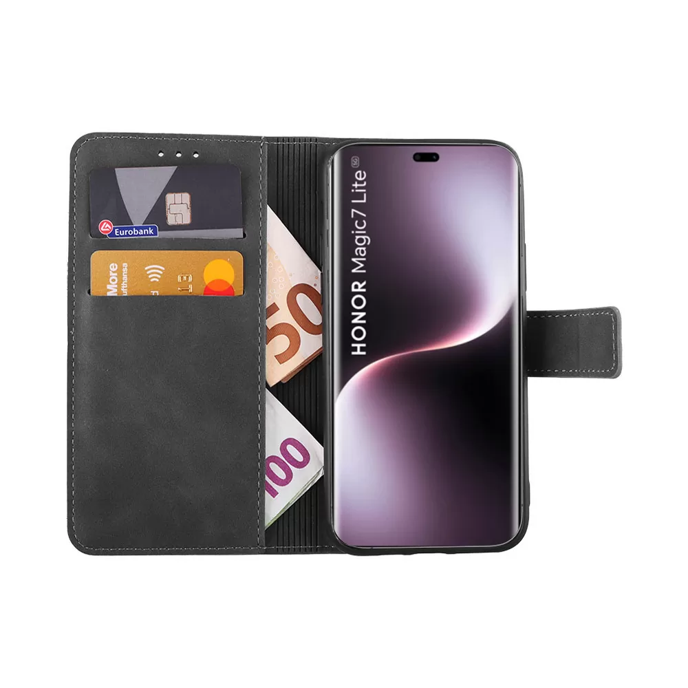 LIME ESSENTIAL ΘΗΚΗ HONOR MAGIC7 LITE 5G 6.78in MAGNET BOOK STAND CLIP GREY - Image 5