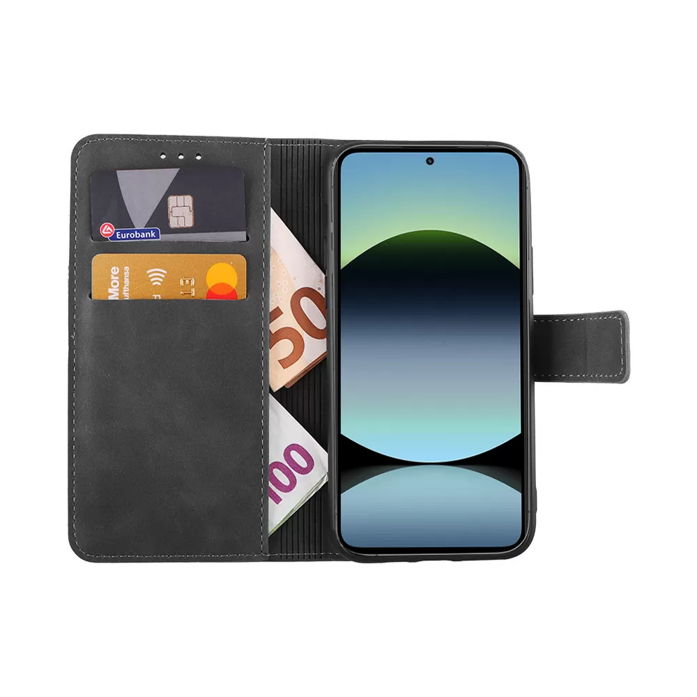 LIME ESSENTIAL ΘΗΚΗ XIAOMI REDMI NOTE 14S 6.67in MAGNET BOOK STAND CLIP GREY - Image 5