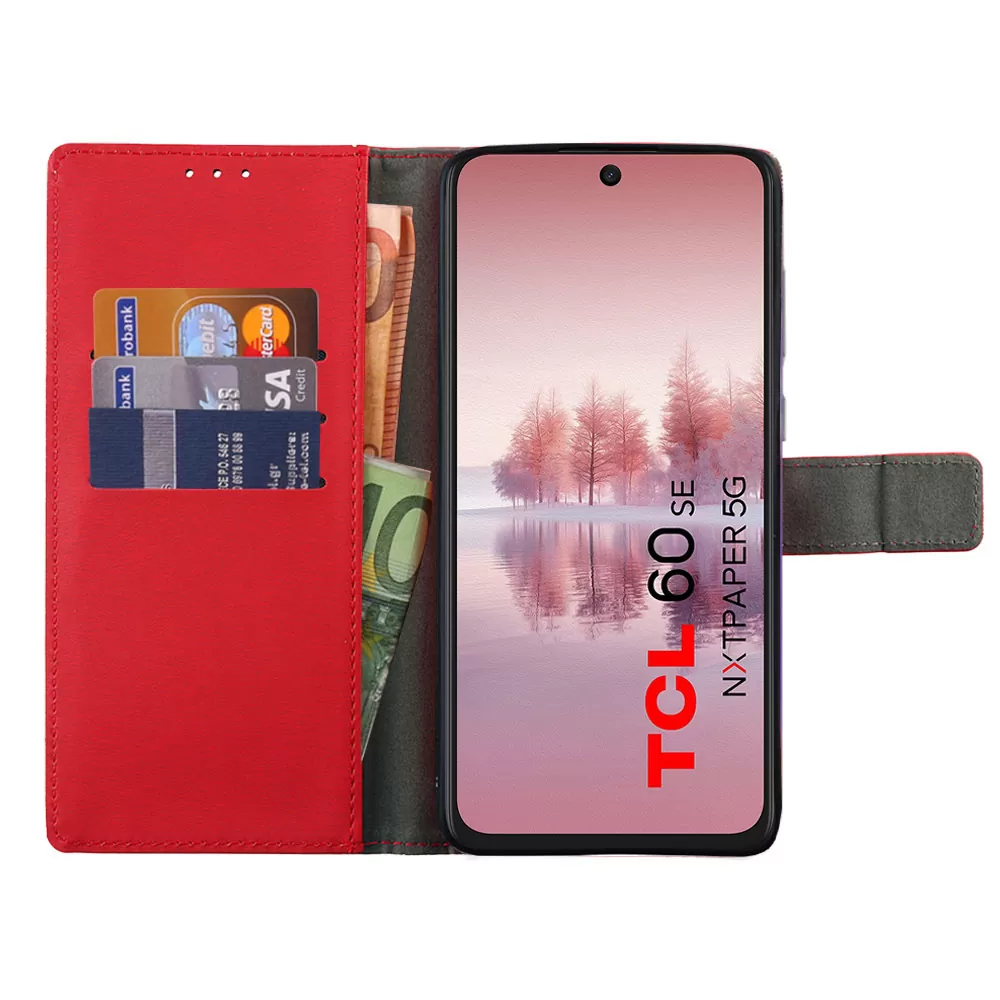 VOLTE-TEL ALLURE ΘΗΚΗ TCL 60/ 60 SE NXTPAPER/ 60R 6.7in  MAGNET BOOK STAND CLIP RED - Image 6