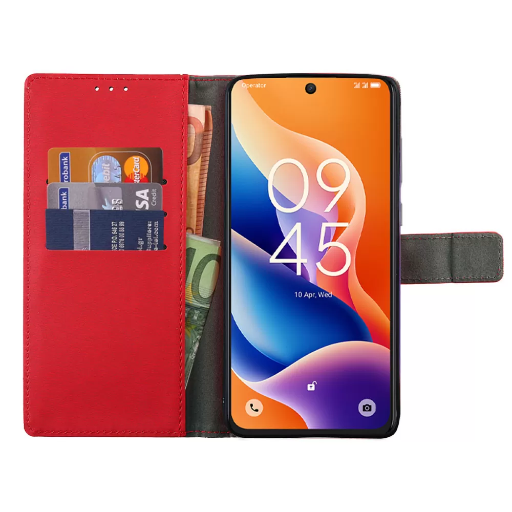 VOLTE-TEL ALLURE ΘΗΚΗ TCL 605/ 60 SE 6.67in  MAGNET BOOK STAND CLIP RED - Image 6