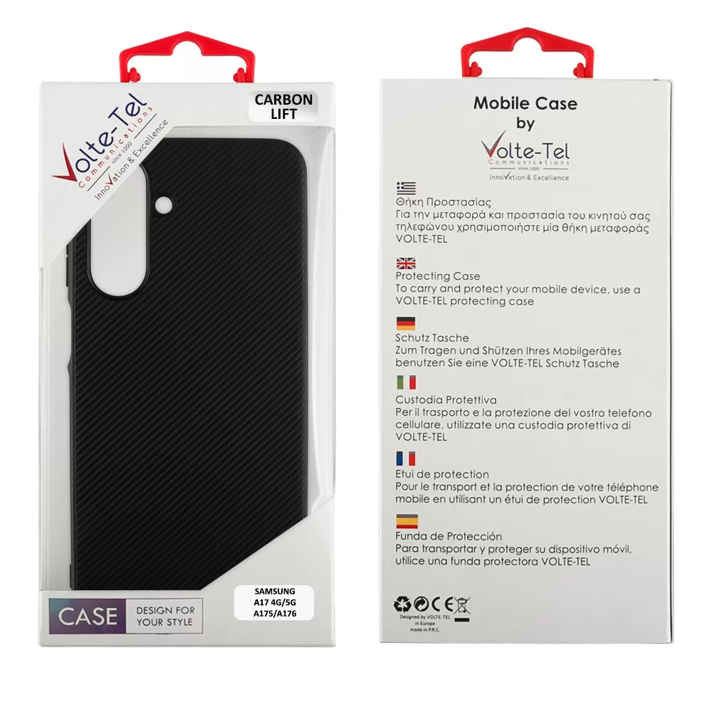 VOLTE-TEL CARBON LIFT ΘΗΚΗ SAMSUNG A17 4G A175/A17 5G A176/M17 5G M176 6.7in  CAMERA GUARD PROTECTION BLACK - Image 2
