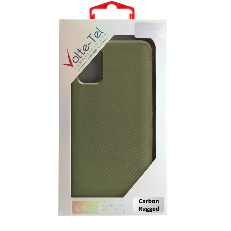 VOLTE-TEL CARBON RUGGED ΘΗΚΗ SAMSUNG A41 A415 6.1in  CAMERA PROTECTIVE ARMY GREEN - Image 2