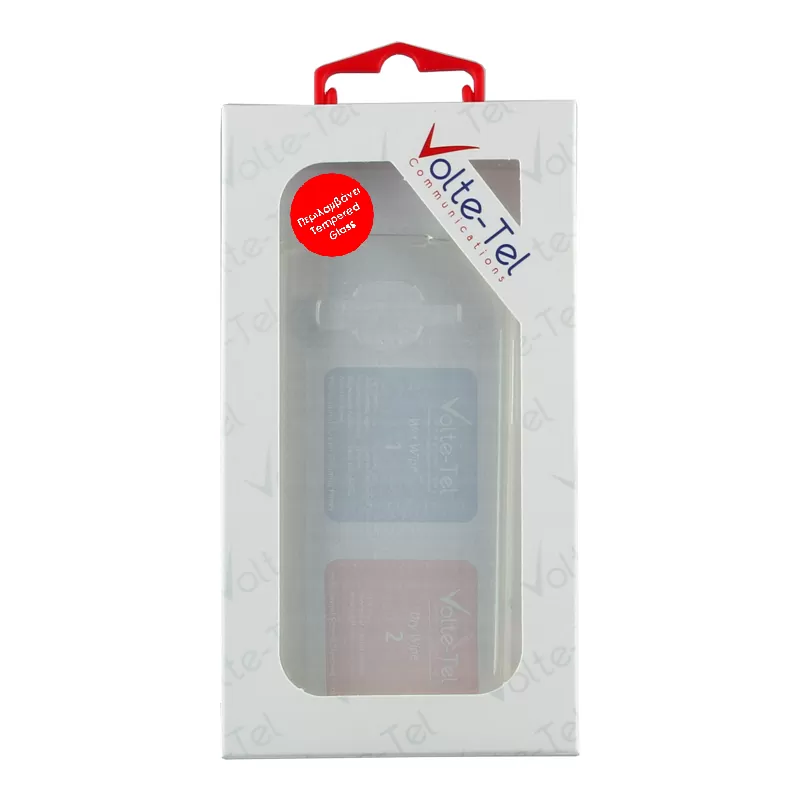 VOLTE-TEL COMBO ALCATEL 3C 6.0" TEMPERED 0.30 + ΘΗΚΗ SLIMCOLOR AIR WHITE - Image 2