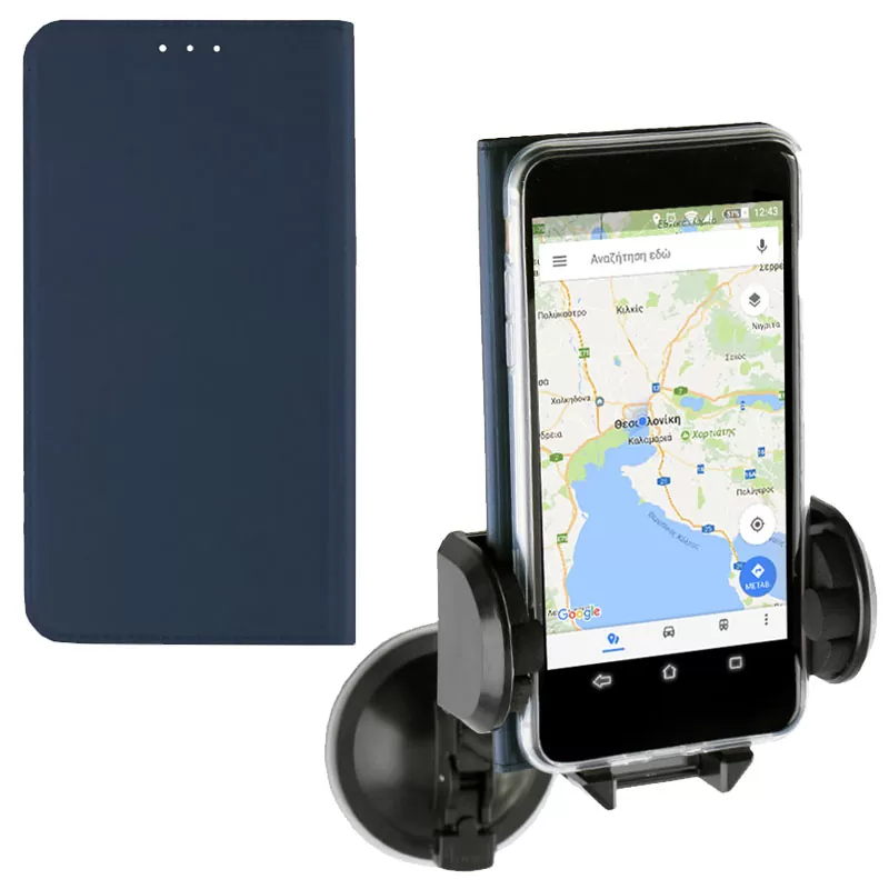 VOLTE-TEL MAGNET BOOK STAND ΘΗΚΗ HUAWEI Y6 II 5.5in DARK BLUE - Image 3