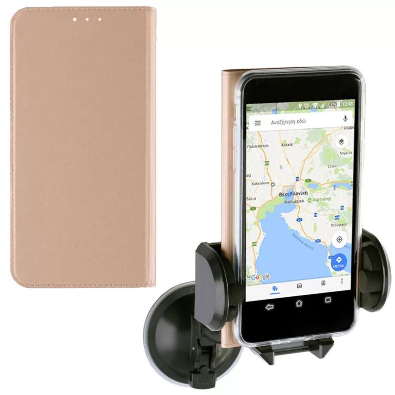 VOLTE-TEL MAGNET BOOK STAND ΘΗΚΗ HUAWEI Y6 II 5.5in GOLD - Image 3