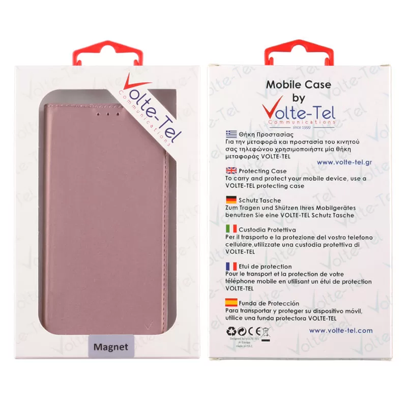 VOLTE-TEL MAGNET BOOK STAND ΘΗΚΗ XIAOMI REDMI 4A 5.0in ROSE-GOLD - Image 2
