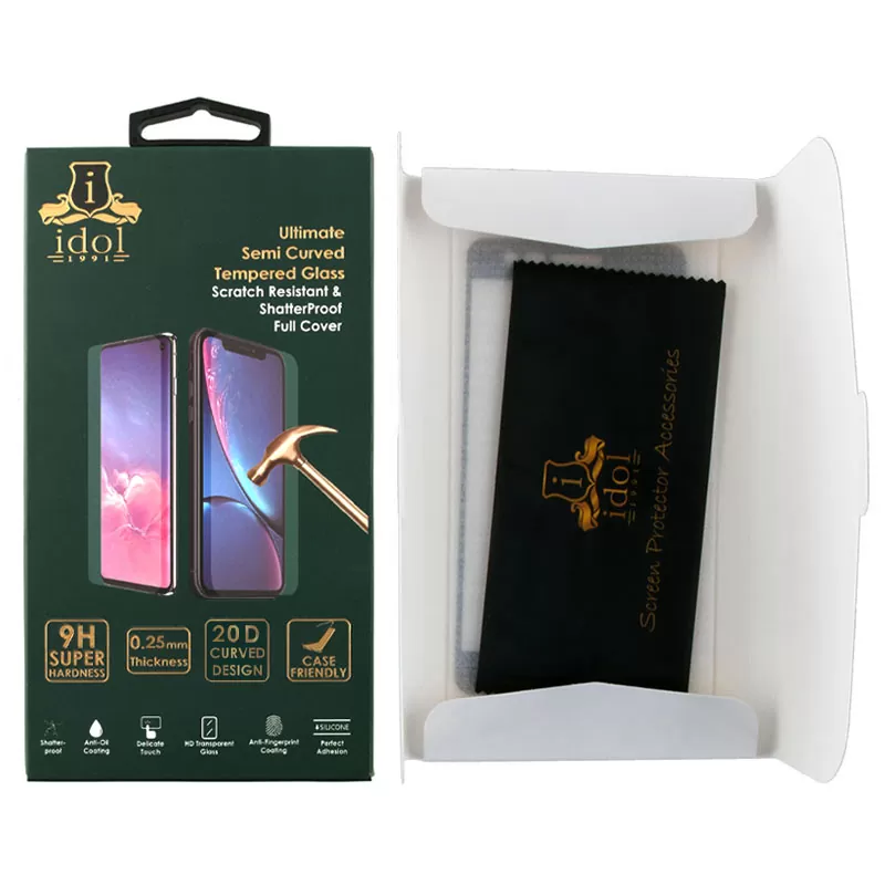 IDOL 1991 TEMPERED GLASS SAMSUNG A41 A415 6.1in 9H 0.25mm 20D FULL GLUE SEMI CURVED BLACK - Image 2