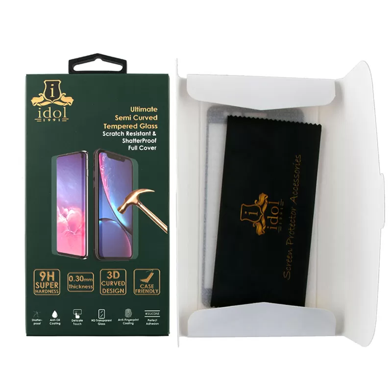 IDOL 1991 GLAMOUR TEMPERED GLASS ONEPLUS 11 5G 6.7in 9H 0.30mm FULL COVER 3D EDGE GLUE FINGER UNLOCK BLACK - Image 3