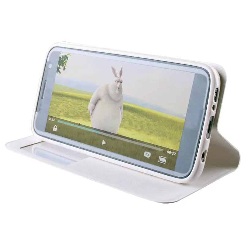 VOLTE-TEL LEATHER-TPU VIEW ΘΗΚΗ IPHONE 8/7 PLUS 5.5in BOOK STAND WHITE - Image 3