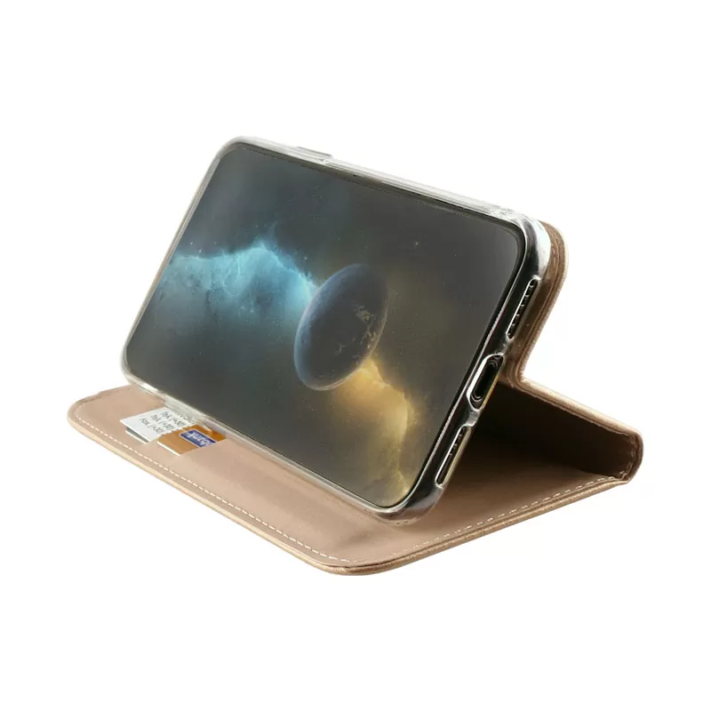 VOLTE-TEL ΘΗΚΗ NOKIA 7.1 5.84" POCKET MAGNET BOOK STAND GOLD - Image 5