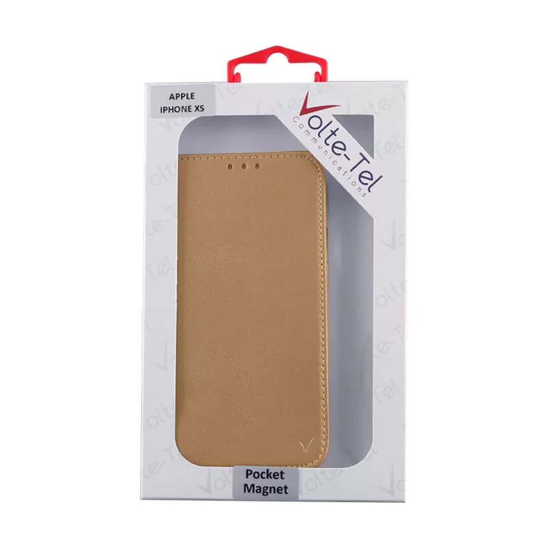 VOLTE-TEL POCKET MAGNET BOOK STAND ΘΗΚΗ XIAOMI MI MAX 3 6.9in GOLD - Image 2