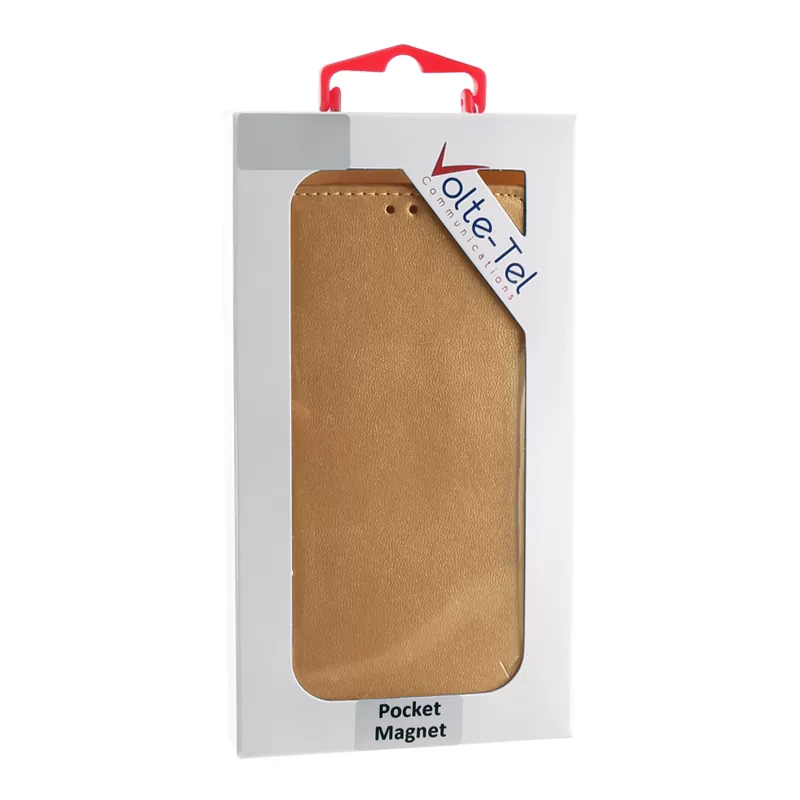 VOLTE-TEL ΘΗΚΗ SAMSUNG A8S 6.4" POCKET MAGNET BOOK STAND GOLD - Image 2