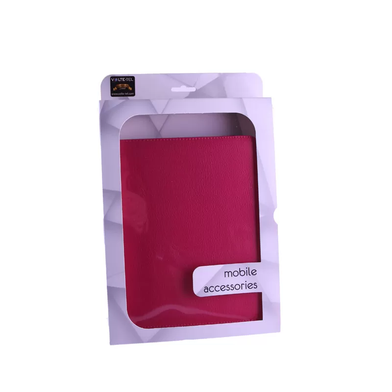 VOLTE-TEL ΘΗΚΗ TABLET 6.5" - 8.4" (21,7cm x 15,7cm) UNIVERSAL LEATHER BOOK STAND FUCHSIA - Image 9