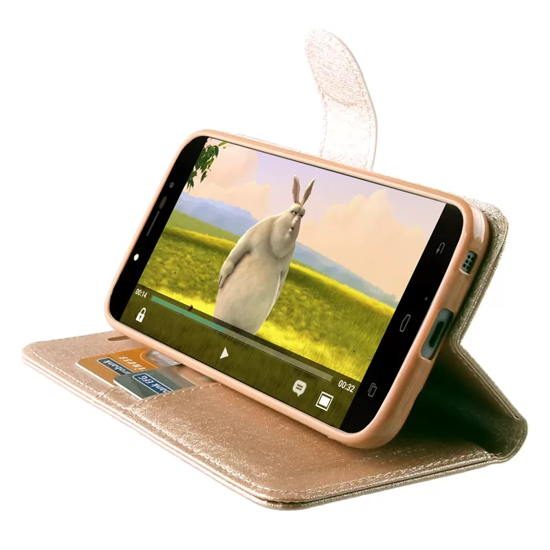 VOLTE-TEL ΘΗΚΗ SAMSUNG A7 A710 2016 LEATHER GOLD-TPU BOOK STAND - Image 2