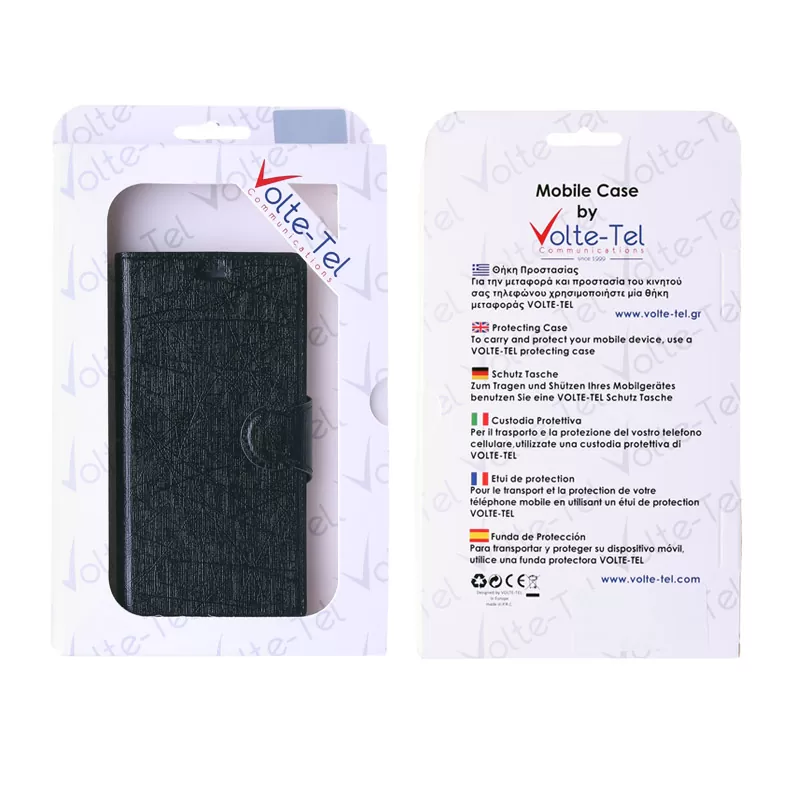 VOLTE-TEL ΘΗΚΗ MICROSOFT LUMIA 950 LINE LEATHER-TPU BOOK STAND BLACK - Image 2