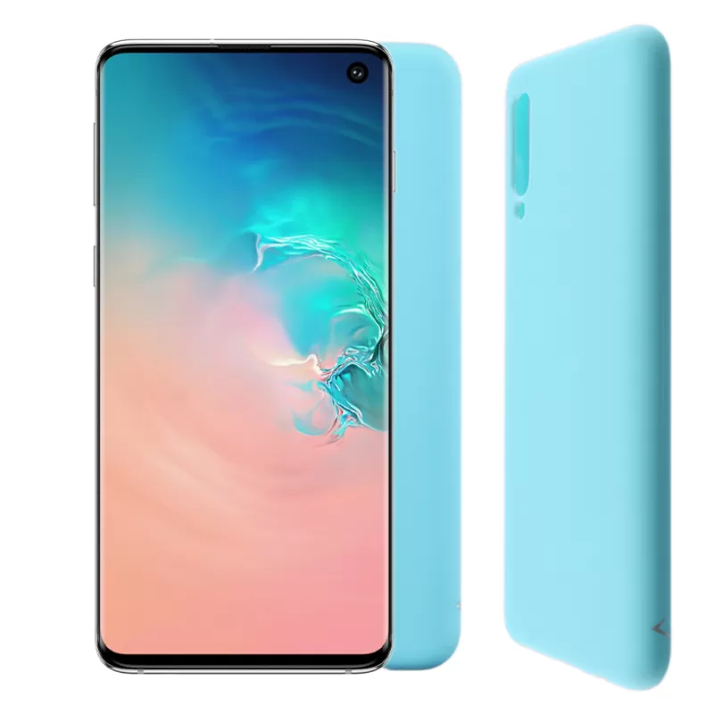 VOLTE-TEL SILICON TPU ΘΗΚΗ SAMSUNG S10 G973 6.1in  CAMERA GUARD LIGHT BLUE
