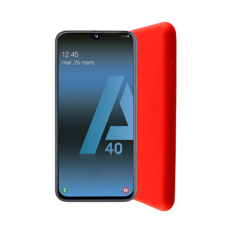 LIME VELVET TPU ΘΗΚΗ SAMSUNG A40 A405 5.9in 4 SIDE RED - Image 4