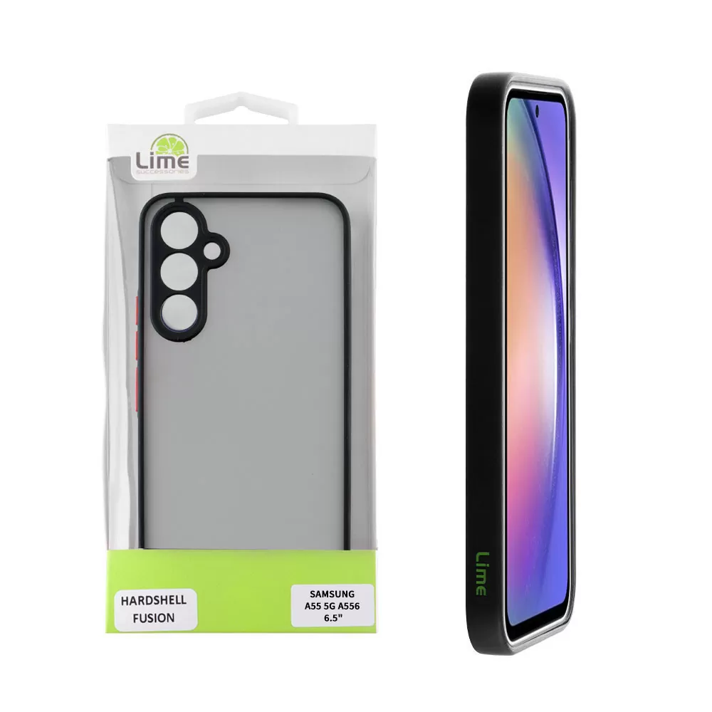 LIME HARDSHELL FUSION ΘΗΚΗ SAMSUNG A55 5G A556 6.6in  FULL CAMERA PROTECTION BLUE WITH YELLOW KEYS