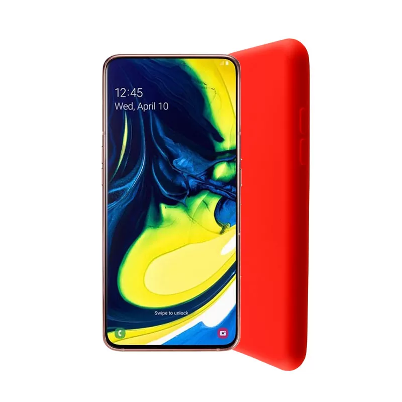 LIME VELVET TPU ΘΗΚΗ SAMSUNG A80 2019 A805 6.7in 4 SIDE RED - Image 4