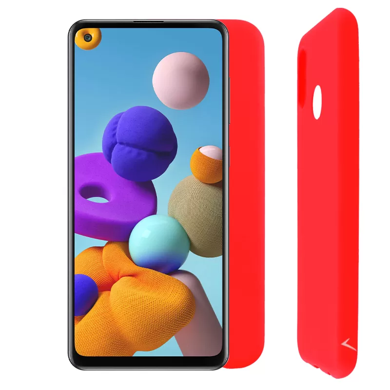 VOLTE-TEL SILICON TPU ΘΗΚΗ SAMSUNG A21 A215 6.5in  CAMERA GUARD RED