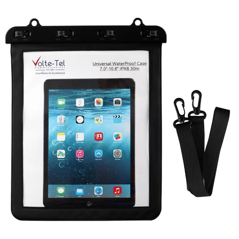 VOLTE-TEL ΘΗΚΗ ΑΔΙΑΒΡΟΧΗ IPX8 30m ΕΩΣ 25,5cm x 21cm (11.0in) ΜΕ ΚΟΡΔΟΝΙ BLACK