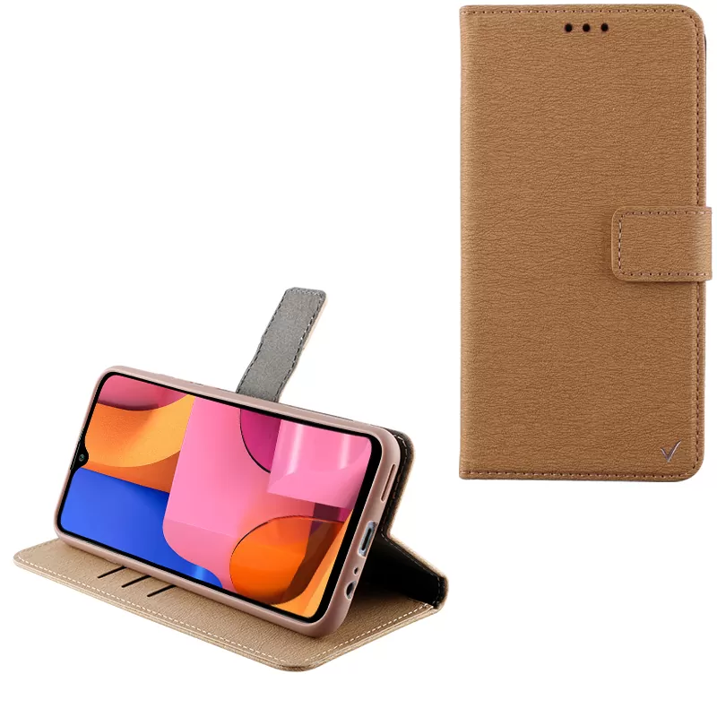VOLTE-TEL ALLURE ΘΗΚΗ SAMSUNG A20s A207 6.5in  MAGNET BOOK STAND CLIP GOLD