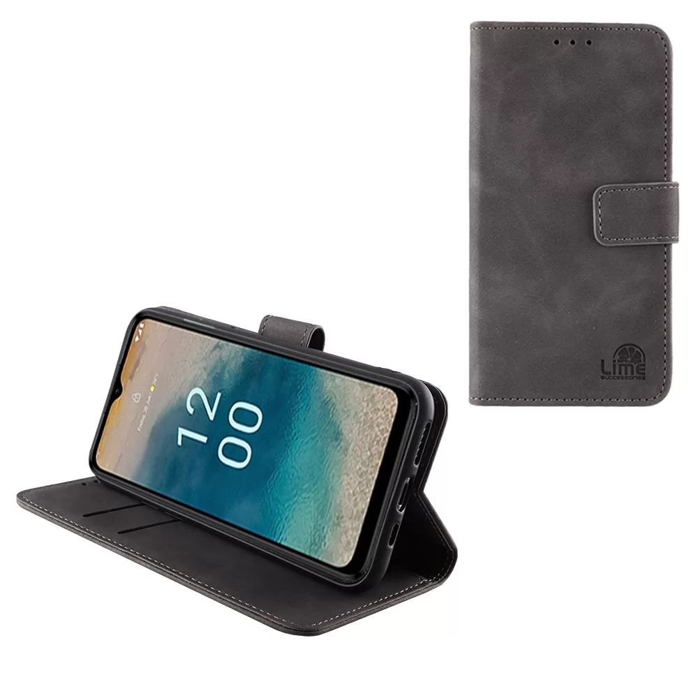 LIME ESSENTIAL ΘΗΚΗ NOKIA G22 6.5in  MAGNET BOOK STAND CLIP GREY