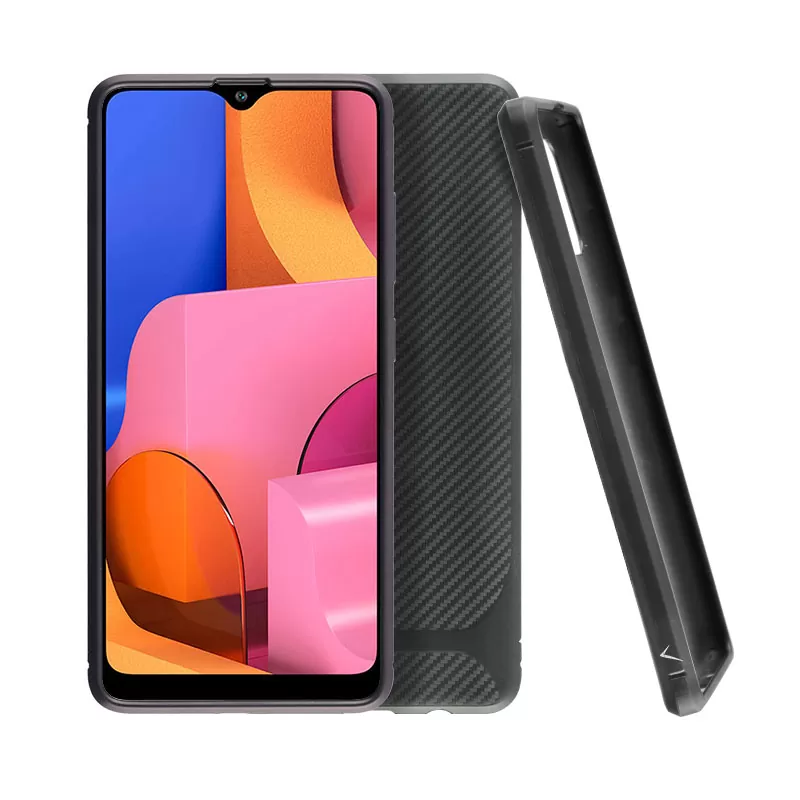 VOLTE-TEL CARBON RUGGED ΘΗΚΗ SAMSUNG A20s A207 6.5in  CAMERA PROTECTIVE BLACK