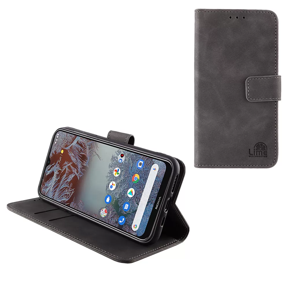 LIME ESSENTIAL ΘΗΚΗ NOKIA G10 6.52in  MAGNET BOOK STAND CLIP GREY