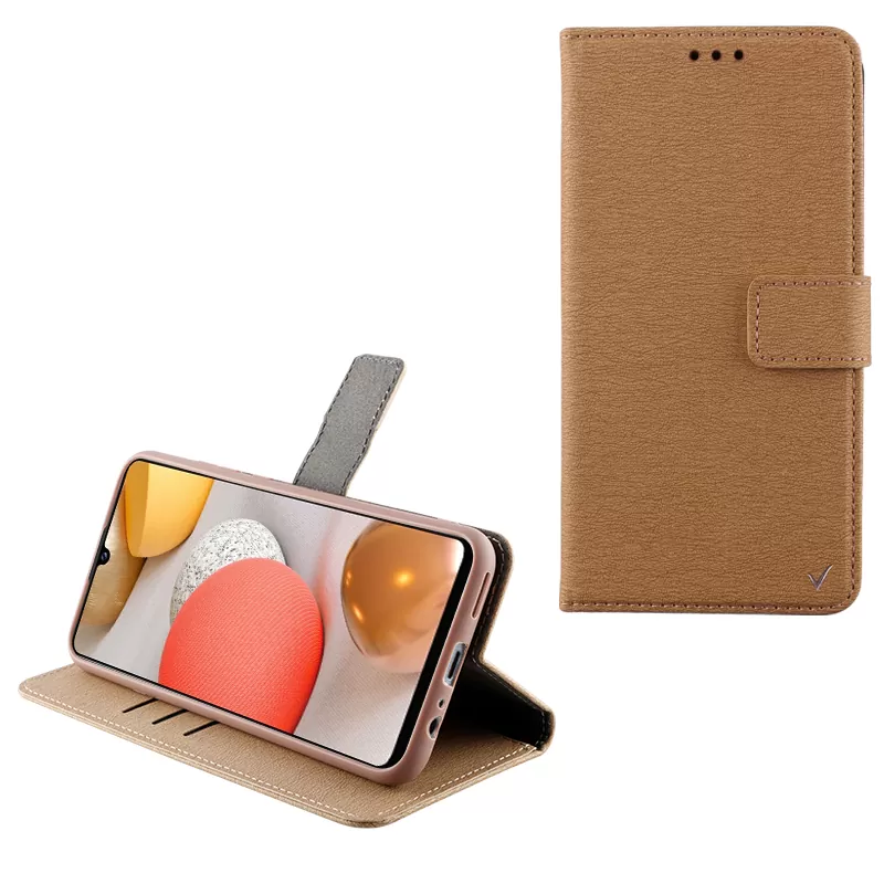 VOLTE-TEL ALLURE ΘΗΚΗ SAMSUNG A42 5G A426 6.6in  MAGNET BOOK STAND CLIP GOLD