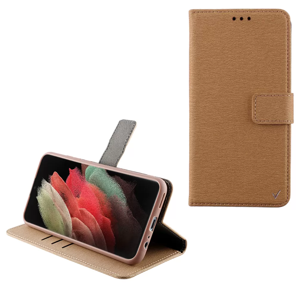 VOLTE-TEL ALLURE ΘΗΚΗ SAMSUNG S21 ULTRA 5G G998 6.8in  MAGNET BOOK STAND CLIP GOLD