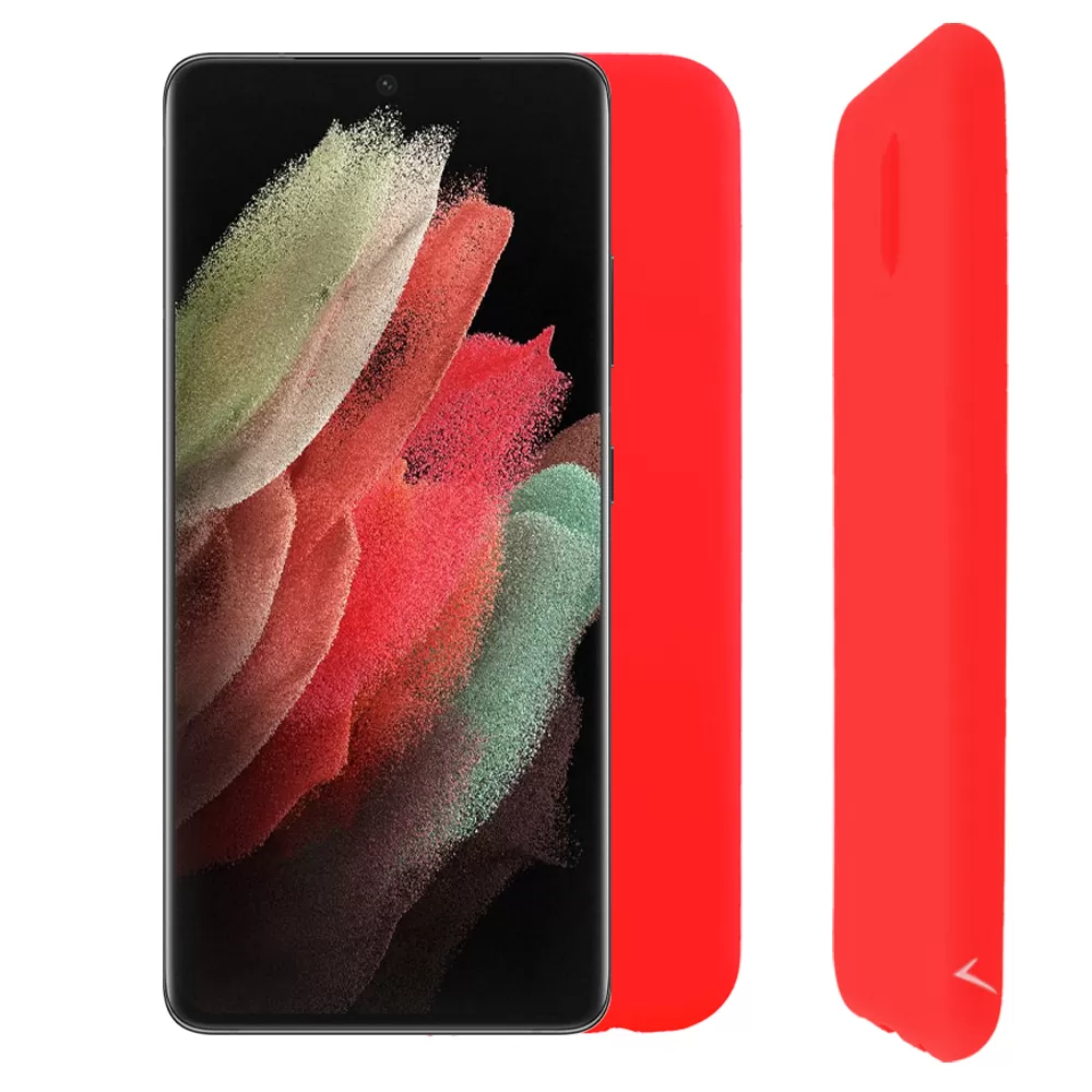 VOLTE-TEL SILICON TPU ΘΗΚΗ SAMSUNG S21 ULTRA 5G G998 6.8in  CAMERA GUARD RED