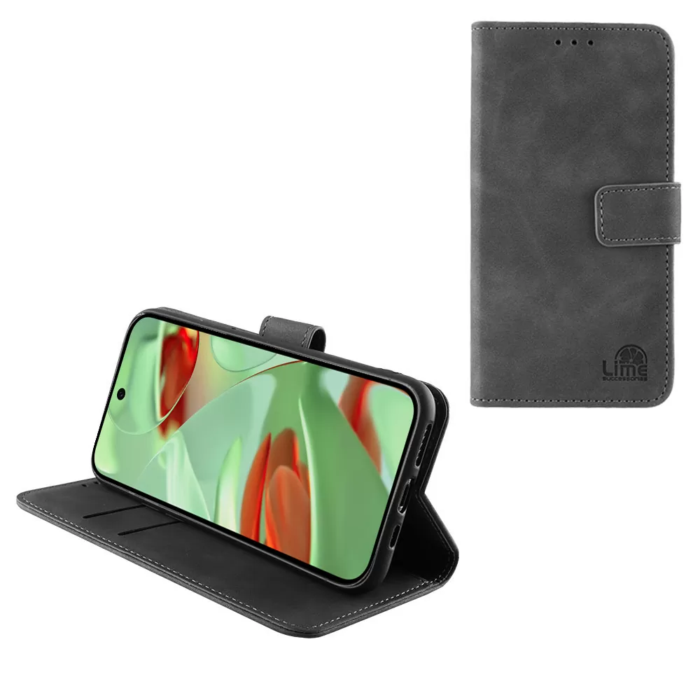 LIME ESSENTIAL ΘΗΚΗ GOOGLE PIXEL 9 5G 6.3in  MAGNET BOOK STAND CLIP GREY