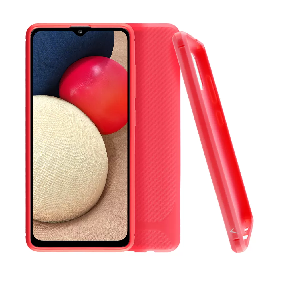 VOLTE-TEL CARBON RUGGED ΘΗΚΗ SAMSUNG A02s A025 6.5in  CAMERA PROTECTIVE RED