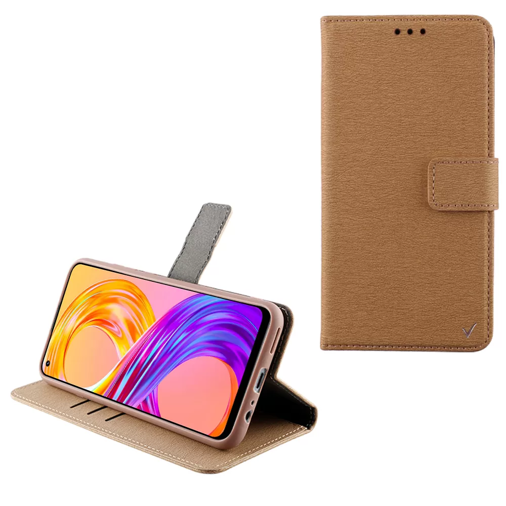 VOLTE-TEL ALLURE ΘΗΚΗ REALME 8 PRO 6.4in  MAGNET BOOK STAND CLIP GOLD