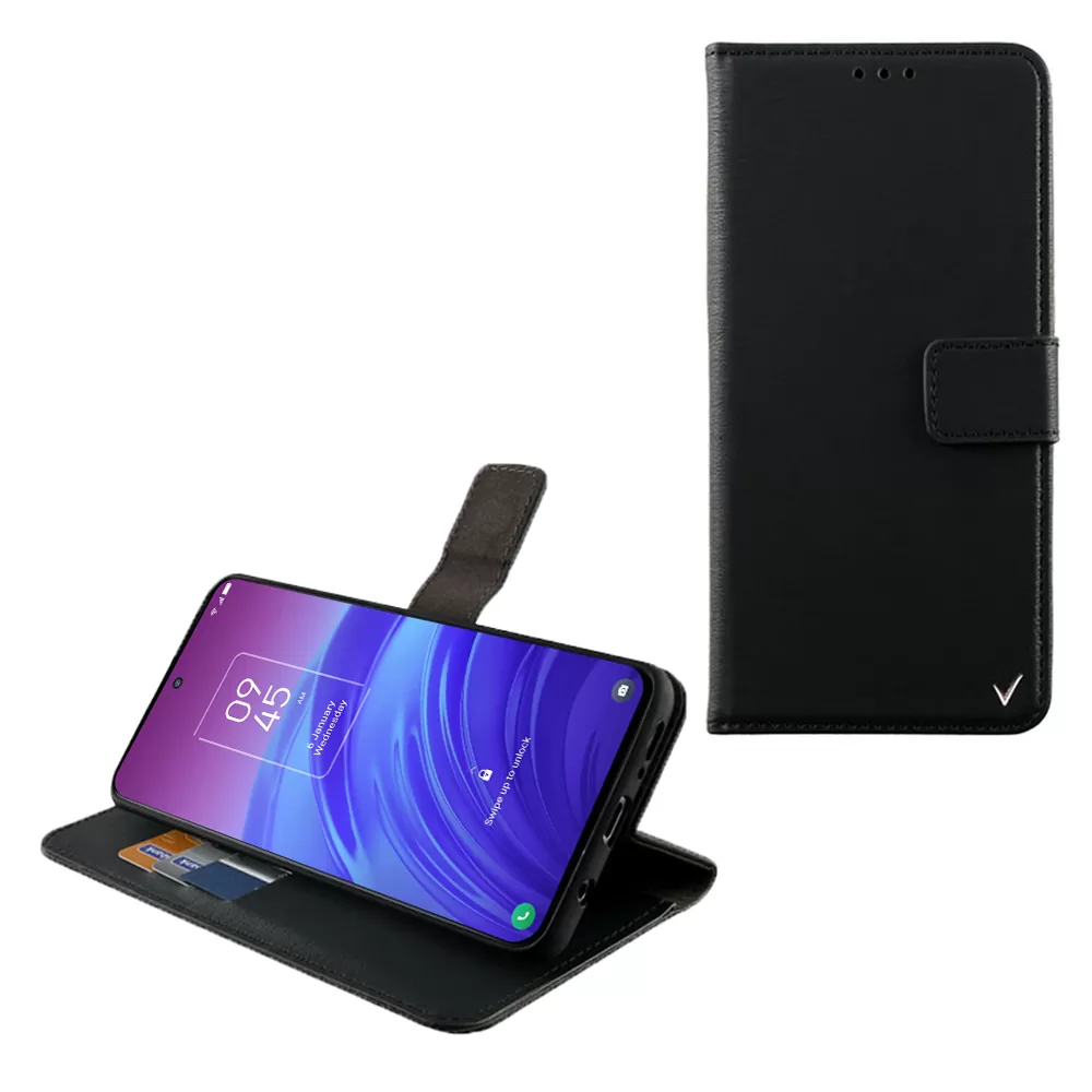 VOLTE-TEL ALLURE ΘΗΚΗ TCL 20L/TCL 20L+/TCL 20S 6.67in  MAGNET BOOK STAND CLIP BLACK