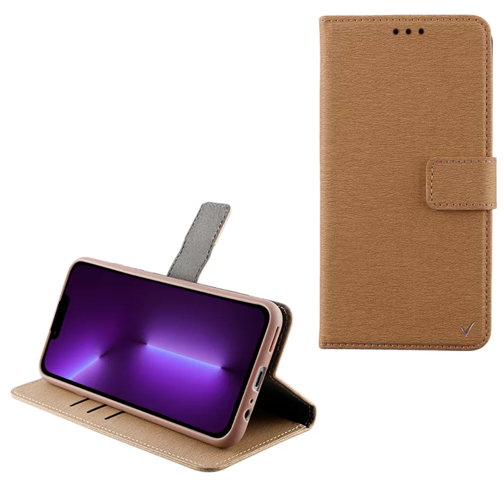 VOLTE-TEL ALLURE ΘΗΚΗ IPHONE 13 PRO MAX 6.7in  MAGNET BOOK STAND CLIP GOLD
