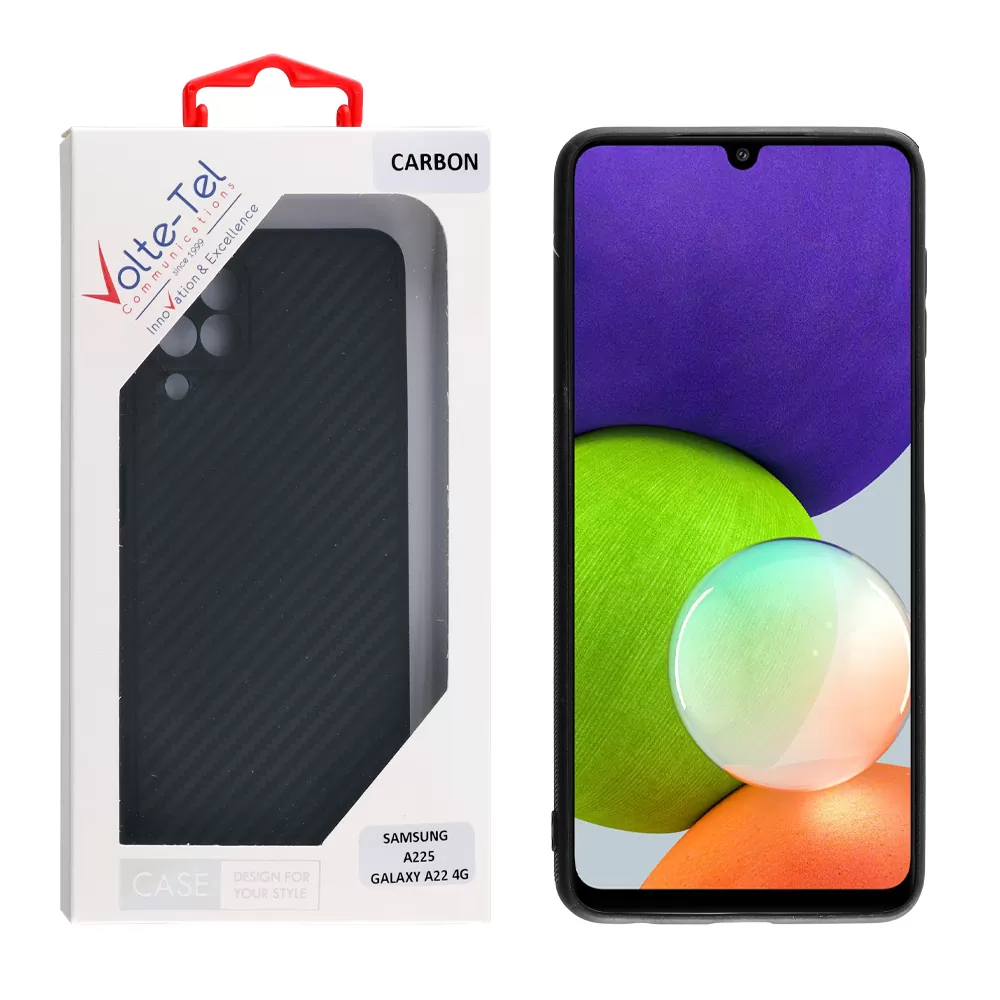 VOLTE-TEL CARBON ΘΗΚΗ SAMSUNG A22 4G A225 6.4in  CAMERA PROTECTIVE BLACK