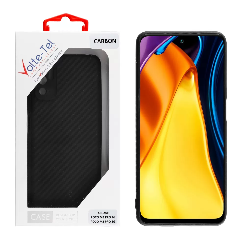 VOLTE-TEL CARBON ΘΗΚΗ XIAOMI POCO M3 PRO 4G/POCO M3 PRO 5G 6.5in  CAMERA PROTECTIVE BLACK