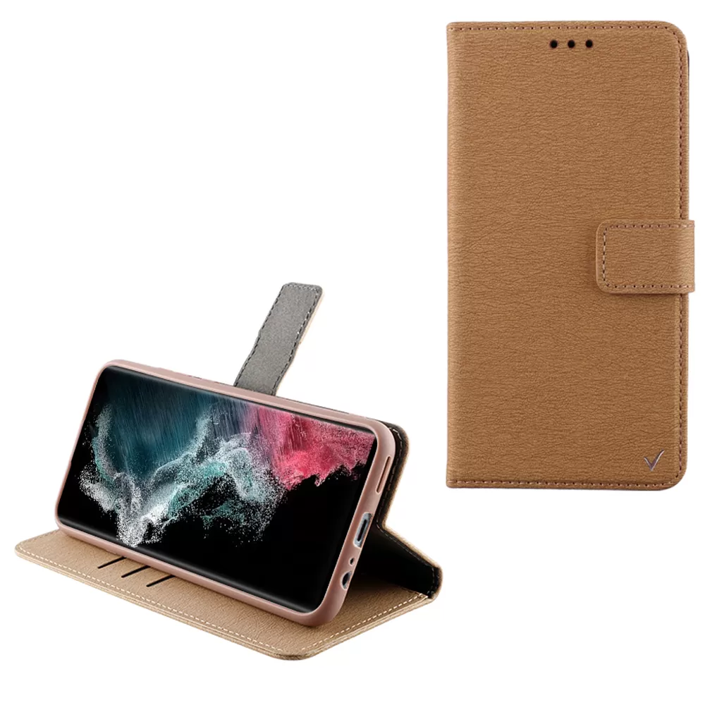 VOLTE-TEL ALLURE ΘΗΚΗ SAMSUNG S22 ULTRA 5G S908 6.8in  MAGNET BOOK STAND CLIP GOLD
