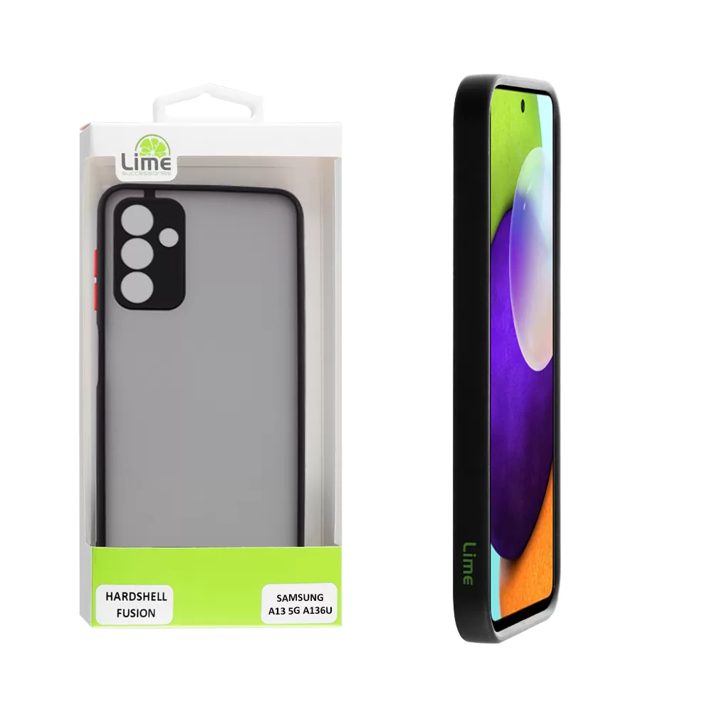 LIME HARDSHELL FUSION ΘΗΚΗ SAMSUNG A04s A047/A13 5G A136U 6.5in  FULL CAMERA PROTECTION BLACK WITH RED KEYS