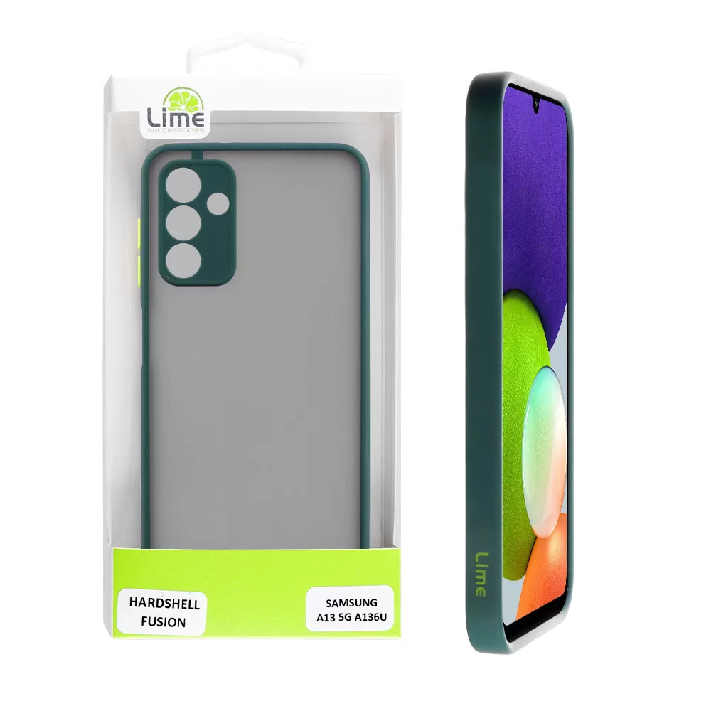 LIME HARDSHELL FUSION ΘΗΚΗ SAMSUNG A04s A047/A13 5G A136U 6.5in  FULL CAMERA PROTECTION GREEN WITH YELLOW KEYS