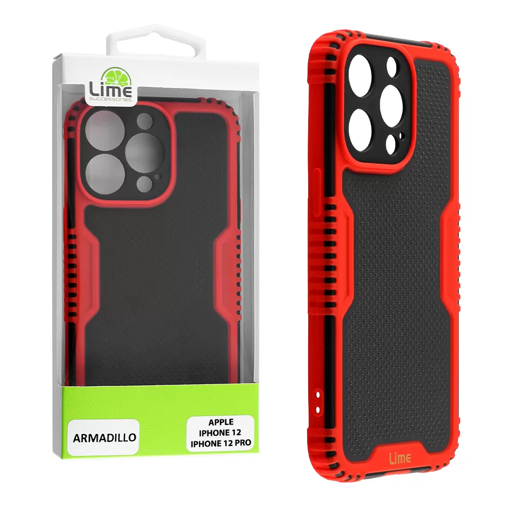 LIME ARMADILLO ΘΗΚΗ IPHONE 12 PRO/ IPHONE 12 6.1in  FULL CAMERA PROTECTION RED