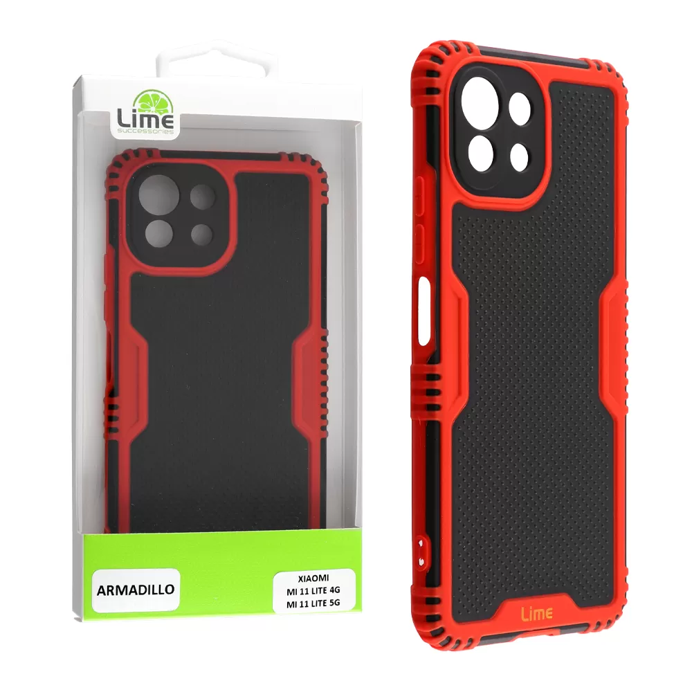 LIME ARMADILLO ΘΗΚΗ XIAOMI MI 11 LITE 4G/MI 11 LITE 5G 6.55in  FULL CAMERA PROTECTION RED