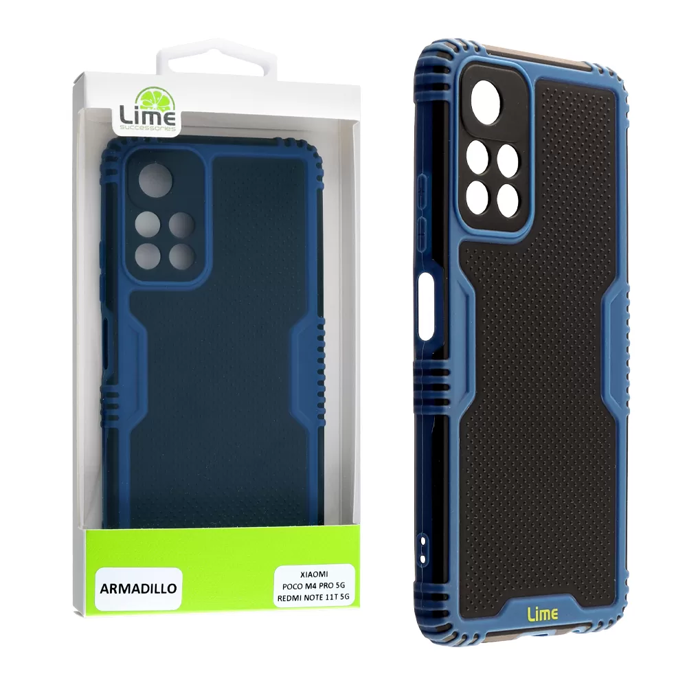 LIME ARMADILLO ΘΗΚΗ XIAOMI POCO M4 PRO 5G/REDMI NOTE 11T 5G 6.6in  FULL CAMERA PROTECTION BLUE