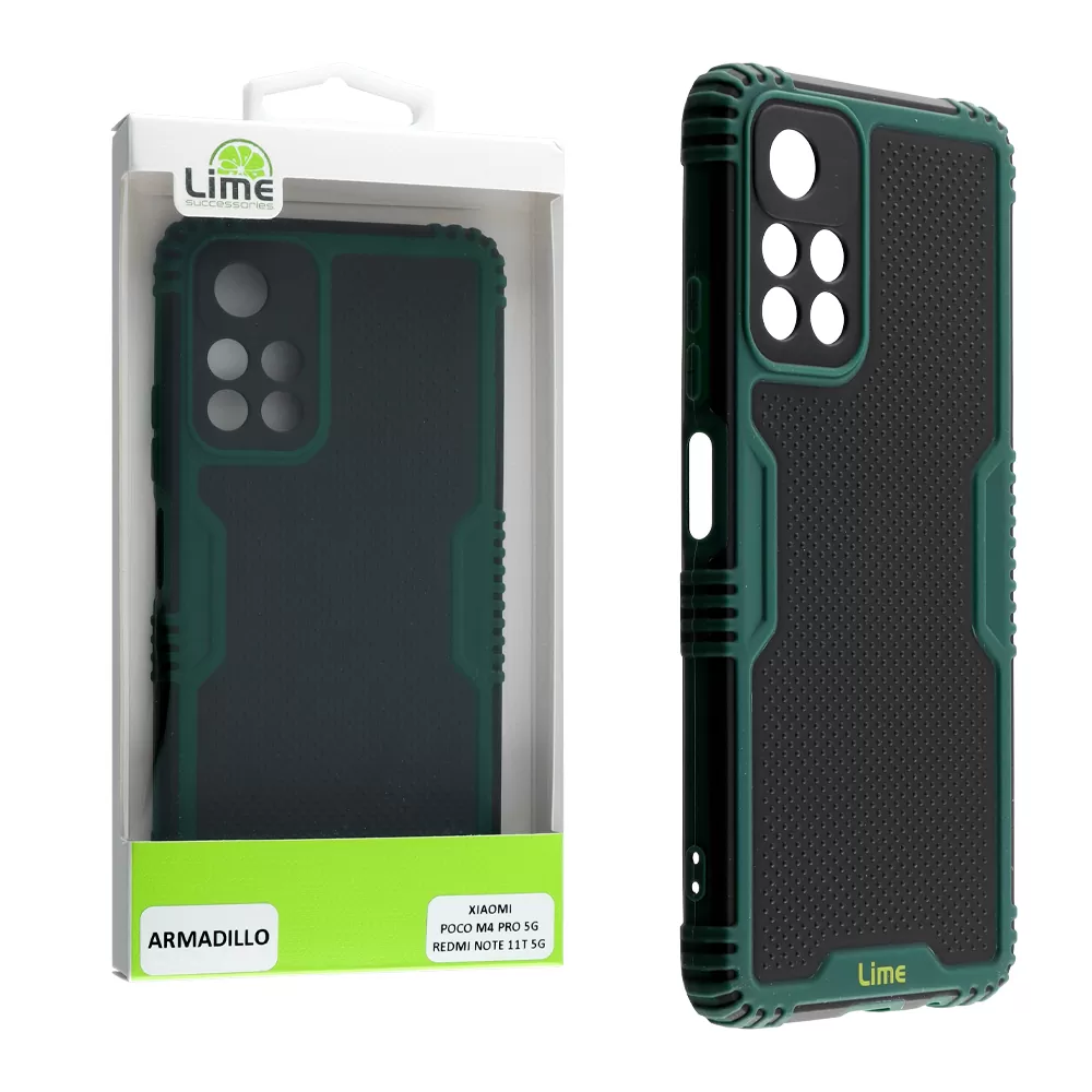 LIME ARMADILLO ΘΗΚΗ XIAOMI POCO M4 PRO 5G/REDMI NOTE 11T 5G 6.6in  FULL CAMERA PROTECTION GREEN