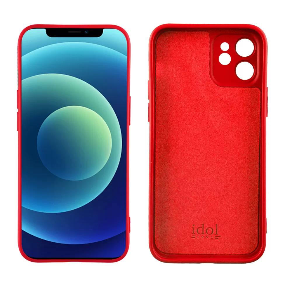 IDOL 1991 VELVET TPU ΘΗΚΗ IPHONE 12 6.1in 4 SIDE FULL CAMERA PROTECTION RED