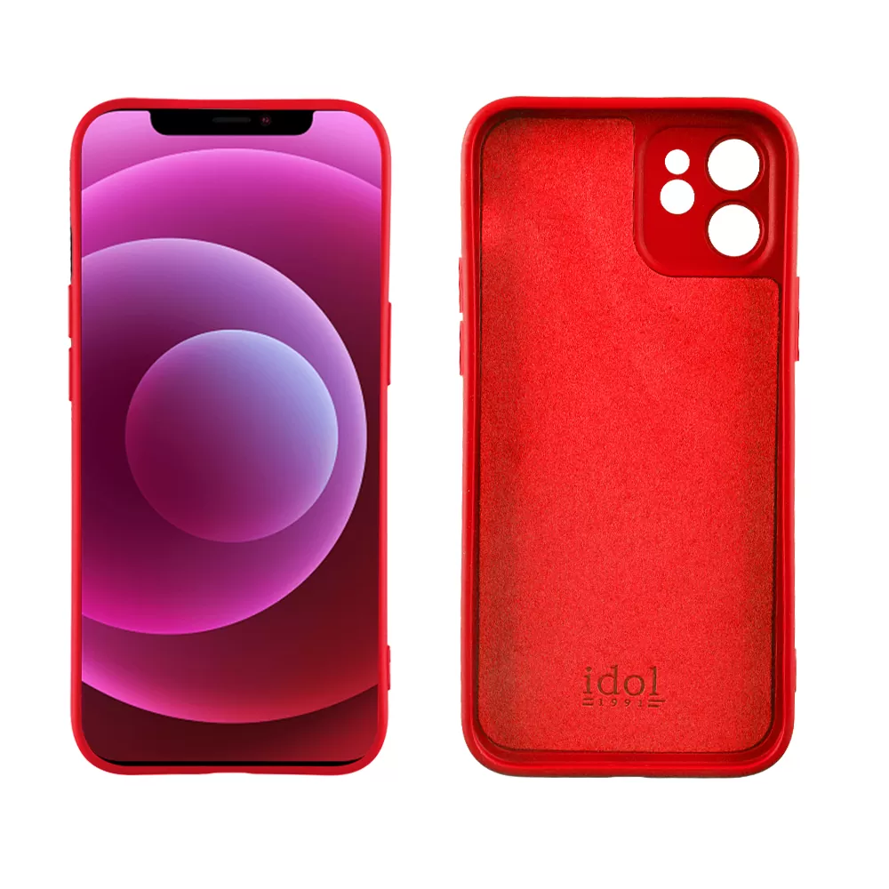 IDOL 1991 VELVET TPU ΘΗΚΗ IPHONE 12 MINI 5.4in 4 SIDE FULL CAMERA PROTECTION RED